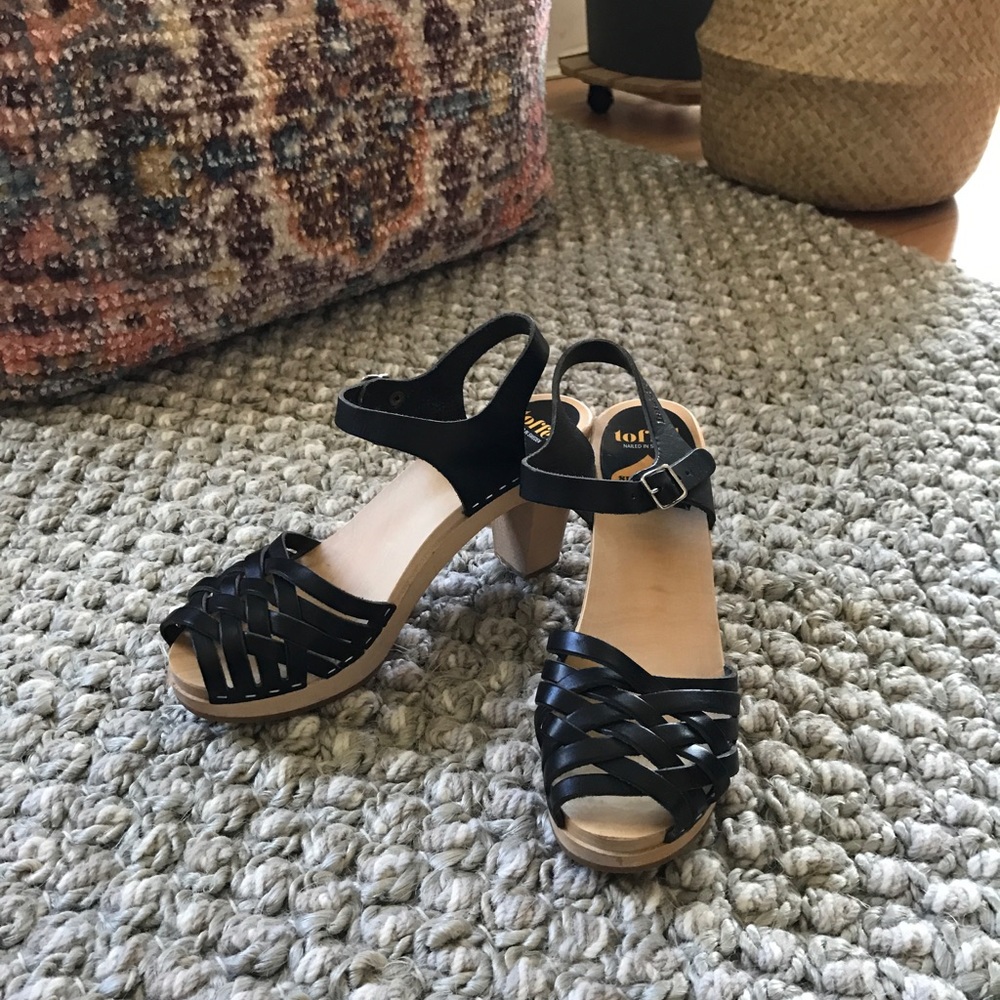 Swedish Hasbeens Braided Sky-High Clog